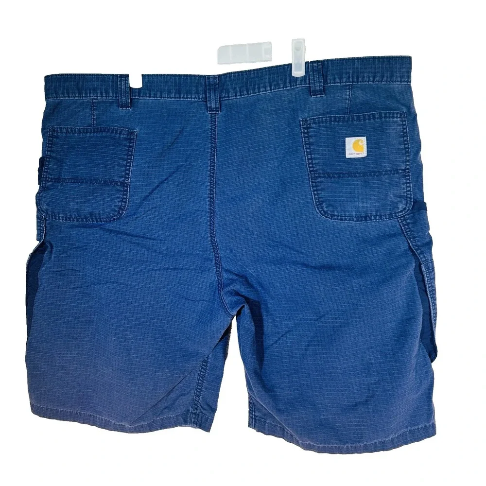 Carhartt Shorts Mens 46 Blue Cargo Relaxed Fit 8 Inseam Canvas Pockets